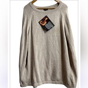 IMAN tan shawl sweater two holes for hands in the front Sz M/L Women